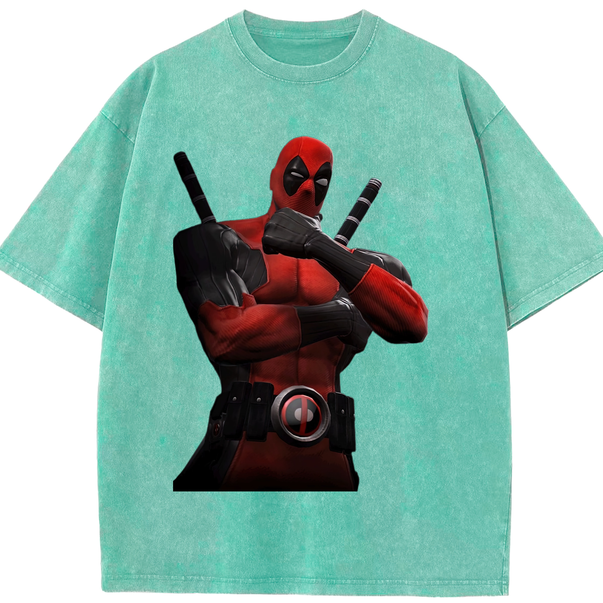 （画像用） Deadpool デッドプール 綿100% ヴィンテージ風 半袖Tシャツ（フロントプリント）